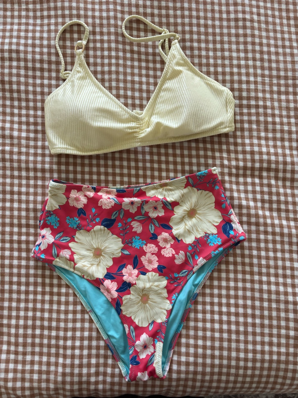 aerie Floral Print high waisted Bikini Set